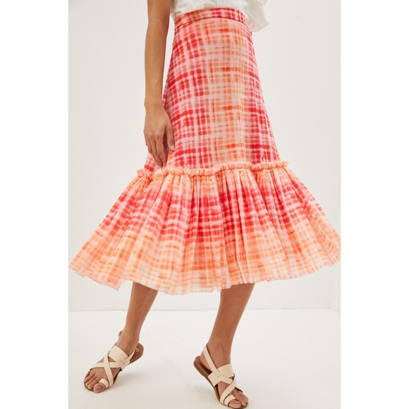 🎀NWT🎀 Eva Franco Kym Flounced Midi Skirt - Picture 5 of 5